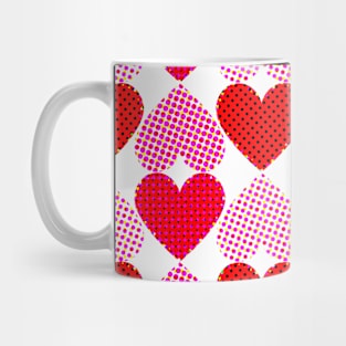 Coloured Dot Hearts Mug